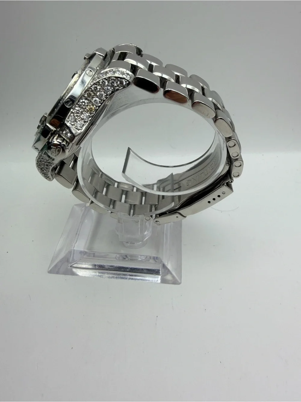 Breitling CUSTOM DIAMOND 💎Colt Silver Stainless Steel Men's Watch - Silver Dial
